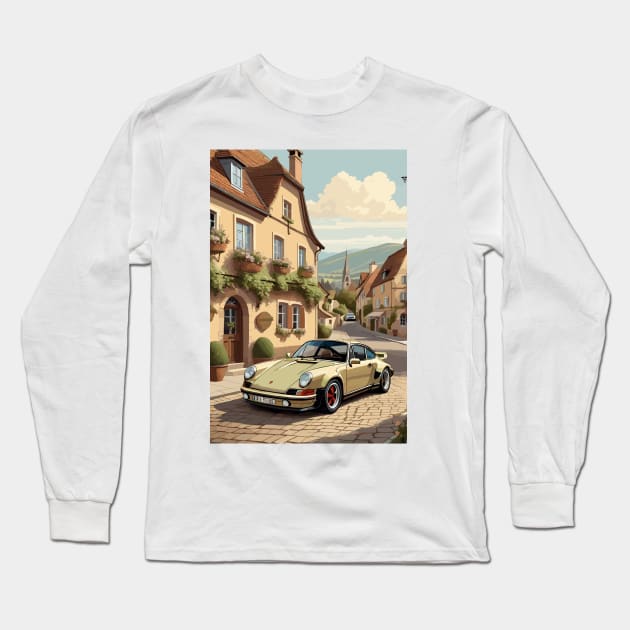 Cream German Classic Sports Car Poster Long Sleeve T-Shirt by VENZ0LIC